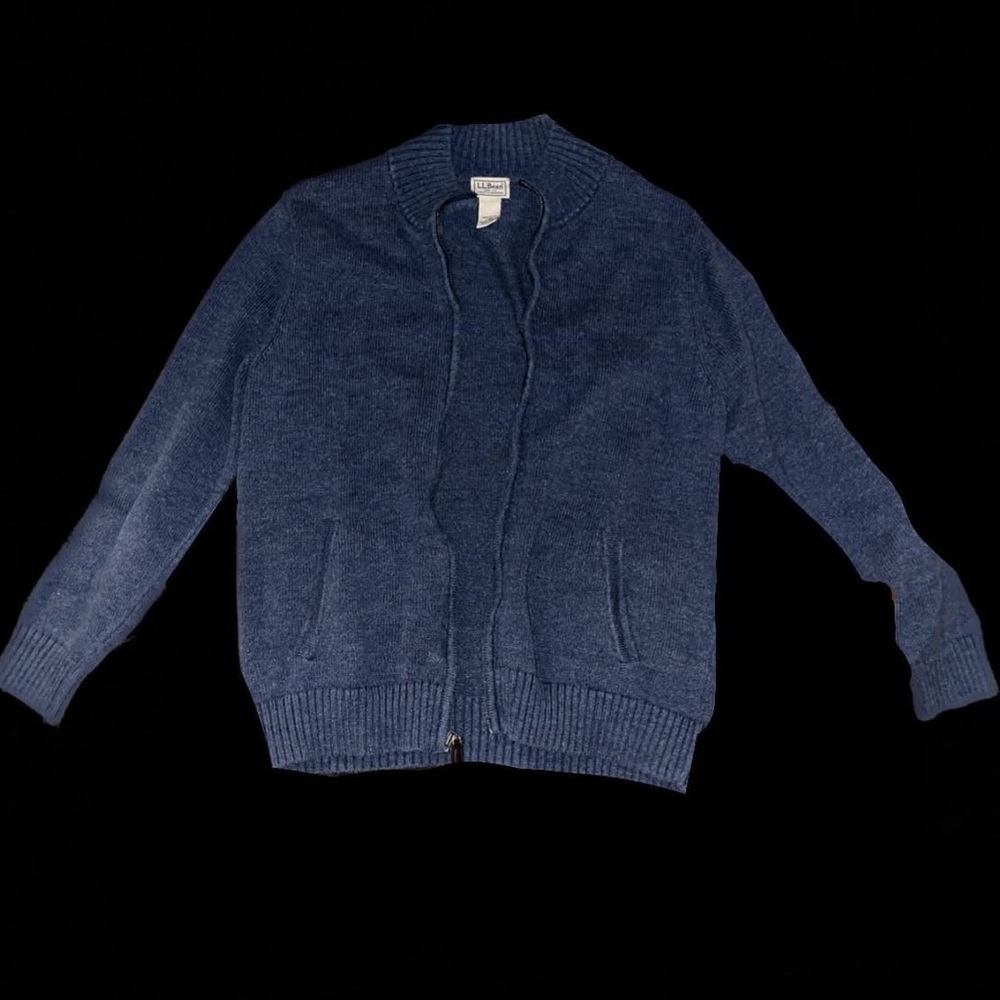 L.L. Bean Blue Zip Up Sweater